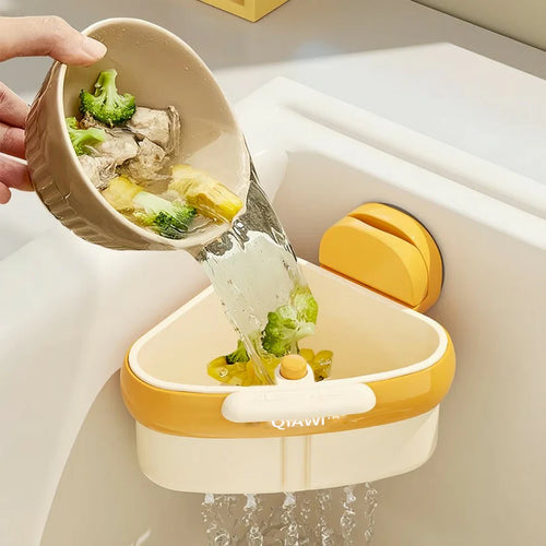 QIAWIâ˘-Suction Cup Sink Corner Rack
